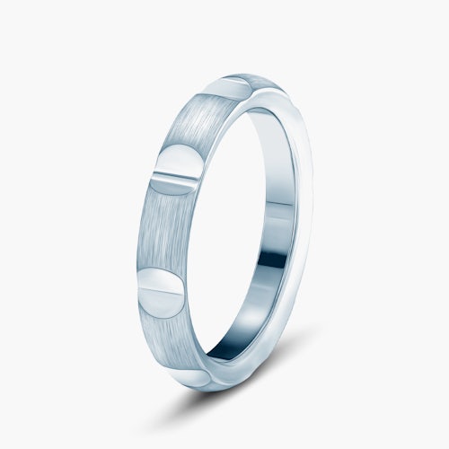 Obrączka partnerska Sign of Love®: białe złoto, półokrągła, 3,5mm